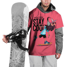 Накидка на куртку 3D с принтом Stay cool в Петрозаводске, 100% полиэстер |  | Тематика изображения на принте: hipster | skateboard | sport