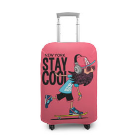 Чехол для чемодана 3D с принтом Stay cool в Петрозаводске, 86% полиэфир, 14% спандекс | двустороннее нанесение принта, прорези для ручек и колес | Тематика изображения на принте: hipster | skateboard | sport