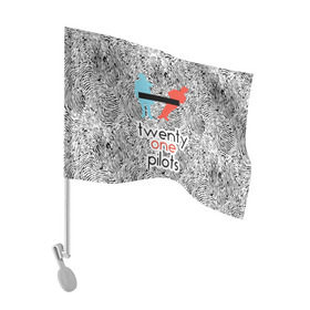 Флаг для автомобиля с принтом TOP в Петрозаводске, 100% полиэстер | Размер: 30*21 см | rock | t.o.p. | top | twenty one pilots | рок