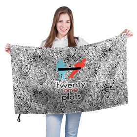 Флаг 3D с принтом TOP в Петрозаводске, 100% полиэстер | плотность ткани — 95 г/м2, размер — 67 х 109 см. Принт наносится с одной стороны | rock | t.o.p. | top | twenty one pilots | рок