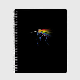 Тетрадь с принтом Pink Floyd Cookie Monster в Петрозаводске, 100% бумага | 48 листов, плотность листов — 60 г/м2, плотность картонной обложки — 250 г/м2. Листы скреплены сбоку удобной пружинной спиралью. Уголки страниц и обложки скругленные. Цвет линий — светло-серый
 | Тематика изображения на принте: монстр | печеньки | улица сезам