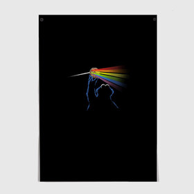 Постер с принтом Pink Floyd Cookie Monster в Петрозаводске, 100% бумага
 | бумага, плотность 150 мг. Матовая, но за счет высокого коэффициента гладкости имеет небольшой блеск и дает на свету блики, но в отличии от глянцевой бумаги не покрыта лаком | монстр | печеньки | улица сезам