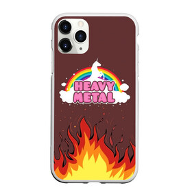Чехол для iPhone 11 Pro матовый с принтом Heavy METAL в Петрозаводске, Силикон |  | единорог | звезда | искры | конь | лошадь | музыка | мультик | мультфильм | надпись | облака | огонь | песня | пламя | пожар | прикол | радуга | рисунок | рок | рок н ролл | тяжелая | тяжелый метал