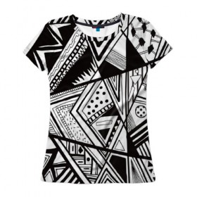 Женская футболка 3D с принтом Black and white (1) в Петрозаводске, 100% полиэфир ( синтетическое хлопкоподобное полотно) | прямой крой, круглый вырез горловины, длина до линии бедер | 