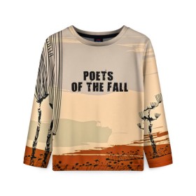 Детский лонгслив 3D с принтом poets of the fall в Петрозаводске, 100% полиэстер | длинные рукава, круглый вырез горловины, полуприлегающий силуэт
 | Тематика изображения на принте: poets of the fall | rock | альтернатива | музыка | поэты | рок | фины