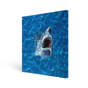Холст квадратный с принтом Пасть акулы в Петрозаводске, 100% ПВХ |  | Тематика изображения на принте: акула | атака | белая | брызги | вода | волны | зубы | капли | море | океан | опасность | синяя | челюсти | эффект