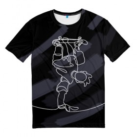 Мужская футболка 3D с принтом Skateboarding в Петрозаводске, 100% полиэфир | прямой крой, круглый вырез горловины, длина до линии бедер | Тематика изображения на принте: 