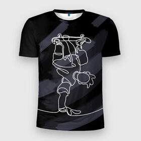 Мужская футболка 3D спортивная с принтом Skateboarding в Петрозаводске, 100% полиэстер с улучшенными характеристиками | приталенный силуэт, круглая горловина, широкие плечи, сужается к линии бедра | Тематика изображения на принте: 
