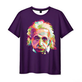 Мужская футболка 3D с принтом Альберт Эйнштейн в Петрозаводске, 100% полиэфир | прямой крой, круглый вырез горловины, длина до линии бедер | Тематика изображения на принте: albert einstein | идея | интеллект | искусство | наука | открытие | прикол | профессор | ум | учёный | юмор