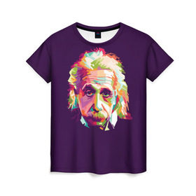 Женская футболка 3D с принтом Альберт Эйнштейн в Петрозаводске, 100% полиэфир ( синтетическое хлопкоподобное полотно) | прямой крой, круглый вырез горловины, длина до линии бедер | albert einstein | идея | интеллект | искусство | наука | открытие | прикол | профессор | ум | учёный | юмор