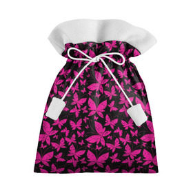 Подарочный 3D мешок с принтом Розовые бабочки в Петрозаводске, 100% полиэстер | Размер: 29*39 см | Тематика изображения на принте: butterflies | pink | бабочки | красота | крылья | нежность | орнамент | розовый | узор