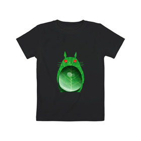 Детская футболка хлопок с принтом Хранитель леса в Петрозаводске, 100% хлопок | круглый вырез горловины, полуприлегающий силуэт, длина до линии бедер | totoro | миадзаки | сосед | тоторо