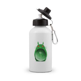 Бутылка спортивная с принтом Хранитель леса в Петрозаводске, металл | емкость — 500 мл, в комплекте две пластиковые крышки и карабин для крепления | totoro | миадзаки | сосед | тоторо