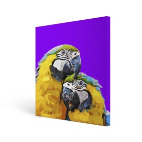 Холст квадратный с принтом Попугайчики в Петрозаводске, 100% ПВХ |  | bird | животные | попугайчики | птицы | текстуры