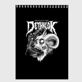 Скетчбук с принтом Metalocalypse (Dethklok) 1 в Петрозаводске, 100% бумага
 | 48 листов, плотность листов — 100 г/м2, плотность картонной обложки — 250 г/м2. Листы скреплены сверху удобной пружинной спиралью | dethklok | metalocalypse