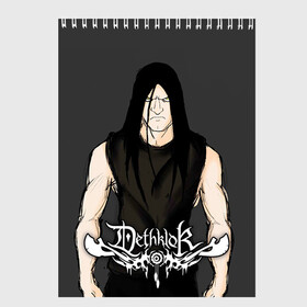 Скетчбук с принтом Metalocalypse (Dethklok) 12 в Петрозаводске, 100% бумага
 | 48 листов, плотность листов — 100 г/м2, плотность картонной обложки — 250 г/м2. Листы скреплены сверху удобной пружинной спиралью | dethklok | metalocalypse