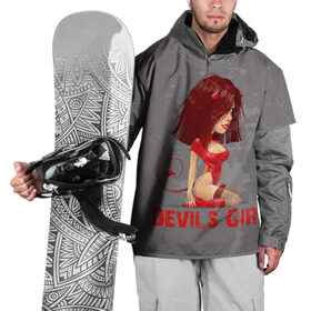 Накидка на куртку 3D с принтом Devils Girl в Петрозаводске, 100% полиэстер |  | Тематика изображения на принте: devils girl |   дьявол | грешница | люцифер | сатана
