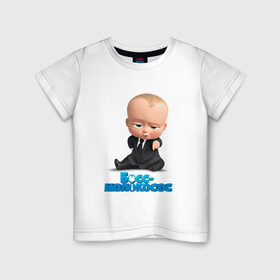 Детская футболка хлопок с принтом Boss Baby в Петрозаводске, 100% хлопок | круглый вырез горловины, полуприлегающий силуэт, длина до линии бедер | boss baby | босс | мультфильмы