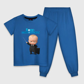Детская пижама хлопок с принтом Boss Baby в Петрозаводске, 100% хлопок |  брюки и футболка прямого кроя, без карманов, на брюках мягкая резинка на поясе и по низу штанин
 | Тематика изображения на принте: boss baby | босс | мультфильмы