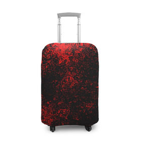 Чехол для чемодана 3D с принтом Брызги красок(red style) в Петрозаводске, 86% полиэфир, 14% спандекс | двустороннее нанесение принта, прорези для ручек и колес | Тематика изображения на принте: abstraction | color | paint | spray | tie dye | абстракция | брызги красок | всплеск красок | капли красок | текстуры