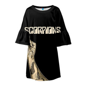 Детское платье 3D с принтом Scorpions в Петрозаводске, 100% полиэстер | прямой силуэт, чуть расширенный к низу. Круглая горловина, на рукавах — воланы | scorpions | клаус майне
рудольф шенкер | маттиас ябс | микки ди | павел мончивода | скорпионы