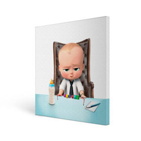 Холст квадратный с принтом Boss Baby в Петрозаводске, 100% ПВХ |  | Тематика изображения на принте: boss baby | босс | молокосос | мультфильмы