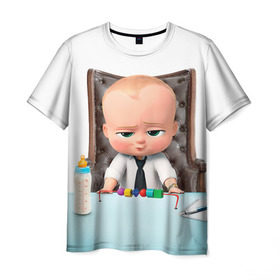 Мужская футболка 3D с принтом Boss Baby в Петрозаводске, 100% полиэфир | прямой крой, круглый вырез горловины, длина до линии бедер | boss baby | босс | молокосос | мультфильмы