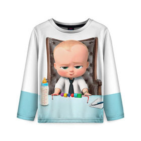 Детский лонгслив 3D с принтом Boss Baby в Петрозаводске, 100% полиэстер | длинные рукава, круглый вырез горловины, полуприлегающий силуэт
 | boss baby | босс | молокосос | мультфильмы