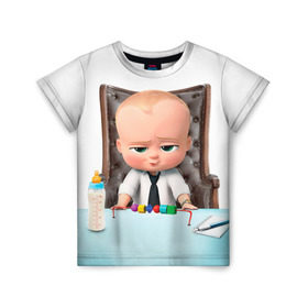 Детская футболка 3D с принтом Boss Baby в Петрозаводске, 100% гипоаллергенный полиэфир | прямой крой, круглый вырез горловины, длина до линии бедер, чуть спущенное плечо, ткань немного тянется | boss baby | босс | молокосос | мультфильмы