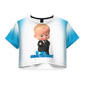 Женская футболка 3D укороченная с принтом Boss Baby в Петрозаводске, 100% полиэстер | круглая горловина, длина футболки до линии талии, рукава с отворотами | boss baby | босс | молокосос | мультфильмы