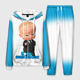 Мужской костюм 3D с принтом Boss Baby в Петрозаводске, 100% полиэстер | Манжеты и пояс оформлены тканевой резинкой, двухслойный капюшон со шнурком для регулировки, карманы спереди | boss baby | босс | молокосос | мультфильмы