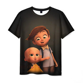 Мужская футболка 3D с принтом Boss Baby в Петрозаводске, 100% полиэфир | прямой крой, круглый вырез горловины, длина до линии бедер | Тематика изображения на принте: boss baby | босс | молокосос | мультфильмы