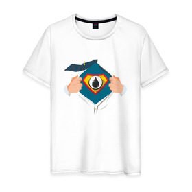 Мужская футболка хлопок с принтом Super oilman в Петрозаводске, 100% хлопок | прямой крой, круглый вырез горловины, длина до линии бедер, слегка спущенное плечо. | газ | нефть