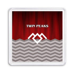 Магнит 55*55 с принтом Twin Peaks в Петрозаводске, Пластик | Размер: 65*65 мм; Размер печати: 55*55 мм | twin peaks | арт | лого | полосы | сериал | твин пикс | текстура | фильмы