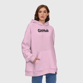 Худи SuperOversize хлопок с принтом GitHubWhite в Петрозаводске, 70% хлопок, 30% полиэстер, мягкий начес внутри | карман-кенгуру, эластичная резинка на манжетах и по нижней кромке, двухслойный капюшон
 | Тематика изображения на принте: github | программист