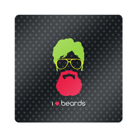 Магнит виниловый Квадрат с принтом I like beards в Петрозаводске, полимерный материал с магнитным слоем | размер 9*9 см, закругленные углы | Тематика изображения на принте: acid | background | beard | bright | club | color | face | fashion | head | hipster | male | mustache | p | pop art | style | борода | голова | горох | кислотный | клубный | лицо | мода | мужчина | очки | поп арт | стиль | усы | фон | хипстер | 