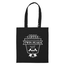 Сумка 3D повседневная с принтом Twin Peaks Coffee в Петрозаводске, 100% полиэстер | Плотность: 200 г/м2; Размер: 34×35 см; Высота лямок: 30 см | twin peaks | арт | купер | сериал | твин пикс | фильмы | черно белые