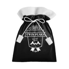 Подарочный 3D мешок с принтом Twin Peaks Coffee в Петрозаводске, 100% полиэстер | Размер: 29*39 см | twin peaks | арт | купер | сериал | твин пикс | фильмы | черно белые