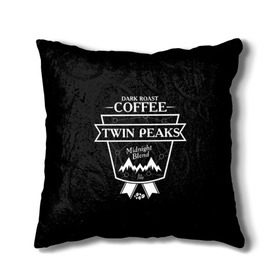 Подушка 3D с принтом Twin Peaks Coffee в Петрозаводске, наволочка – 100% полиэстер, наполнитель – холлофайбер (легкий наполнитель, не вызывает аллергию). | состоит из подушки и наволочки. Наволочка на молнии, легко снимается для стирки | Тематика изображения на принте: twin peaks | арт | купер | сериал | твин пикс | фильмы | черно белые