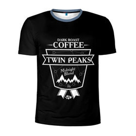 Мужская футболка 3D спортивная с принтом Twin Peaks Coffee в Петрозаводске, 100% полиэстер с улучшенными характеристиками | приталенный силуэт, круглая горловина, широкие плечи, сужается к линии бедра | Тематика изображения на принте: twin peaks | арт | купер | сериал | твин пикс | фильмы | черно белые