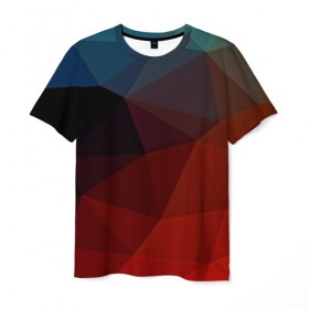 Мужская футболка 3D с принтом abstraction в Петрозаводске, 100% полиэфир | прямой крой, круглый вырез горловины, длина до линии бедер | abstraction | абстракция | геометрия | грани | линии | полигоны | розовый | сочетания | текстура | треугольники