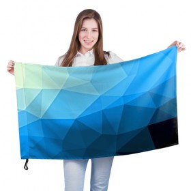 Флаг 3D с принтом geometric blue в Петрозаводске, 100% полиэстер | плотность ткани — 95 г/м2, размер — 67 х 109 см. Принт наносится с одной стороны | abstraction | абстракция | геометрия | грани | линии | полигоны | розовый | сочетания | текстура | треугольники