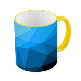 Кружка 3D с принтом geometric blue в Петрозаводске, керамика | ёмкость 330 мл | Тематика изображения на принте: abstraction | абстракция | геометрия | грани | линии | полигоны | розовый | сочетания | текстура | треугольники