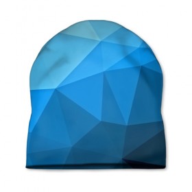 Шапка 3D с принтом geometric blue в Петрозаводске, 100% полиэстер | универсальный размер, печать по всей поверхности изделия | Тематика изображения на принте: abstraction | абстракция | геометрия | грани | линии | полигоны | розовый | сочетания | текстура | треугольники