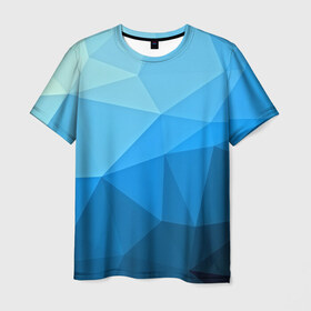 Мужская футболка 3D с принтом geometric blue в Петрозаводске, 100% полиэфир | прямой крой, круглый вырез горловины, длина до линии бедер | abstraction | абстракция | геометрия | грани | линии | полигоны | розовый | сочетания | текстура | треугольники
