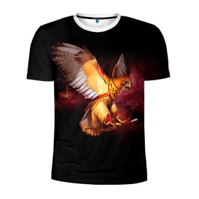 Мужская футболка 3D спортивная с принтом Fantasy bird в Петрозаводске, 100% полиэстер с улучшенными характеристиками | приталенный силуэт, круглая горловина, широкие плечи, сужается к линии бедра | game | беркут | игра | игрок | лук и стрелы | орёл | птица | сокол | фэнтези