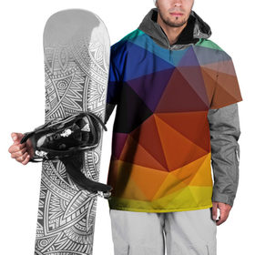 Накидка на куртку 3D с принтом Цветные стёкла в Петрозаводске, 100% полиэстер |  | abstraction | абстракция | геометрия | грани | линии | полигоны | розовый | сочетания | текстура | треугольники