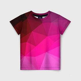 Детская футболка 3D с принтом Pink Polygon в Петрозаводске, 100% гипоаллергенный полиэфир | прямой крой, круглый вырез горловины, длина до линии бедер, чуть спущенное плечо, ткань немного тянется | 