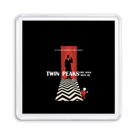 Магнит 55*55 с принтом Twin Peaks в Петрозаводске, Пластик | Размер: 65*65 мм; Размер печати: 55*55 мм | Тематика изображения на принте: twin peaks | агент дейл  купер | арт | сериал | твин пикс | фильмы