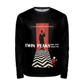 Мужской лонгслив 3D с принтом Twin Peaks в Петрозаводске, 100% полиэстер | длинные рукава, круглый вырез горловины, полуприлегающий силуэт | twin peaks | агент дейл  купер | арт | сериал | твин пикс | фильмы